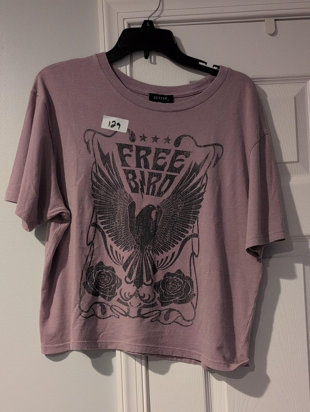 Zutter Women's Cropped Free Bird Graphic Tee